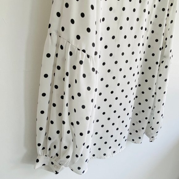 Forever 21 White and Black Polka Dot Blouse - Picture 3 of 4